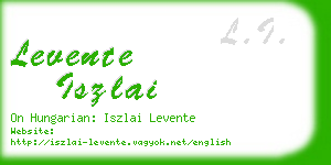 levente iszlai business card